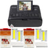 Canon Selphy CP1300 Photo Printer Black with 2x Canon RP-108 Color Ink & Paper Set