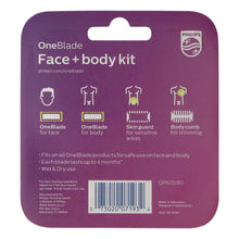 Philips Norelco Genuine OneBlade Replacement Blade Face + Body Kit, QP620/80