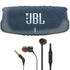 JBL Charge 5 Bluetooth Speaker with Powerbank (Blue) with JBL T110 in Ear Headphones