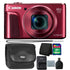 Canon PowerShot SX720 HS 20.3MP Digital Camera 40x Optical Zoom Red with Accessories