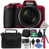 NIKON COOLPIX B600 16MP 60x Optical Zoom  Full HD Video Recording Digital Camera (Red) + 8GB Accessory Kit