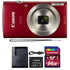 Canon IXUS 185 / ELPH 180 20MP Digital Camera Red with 8GB Memory Card and Flexible Tripod