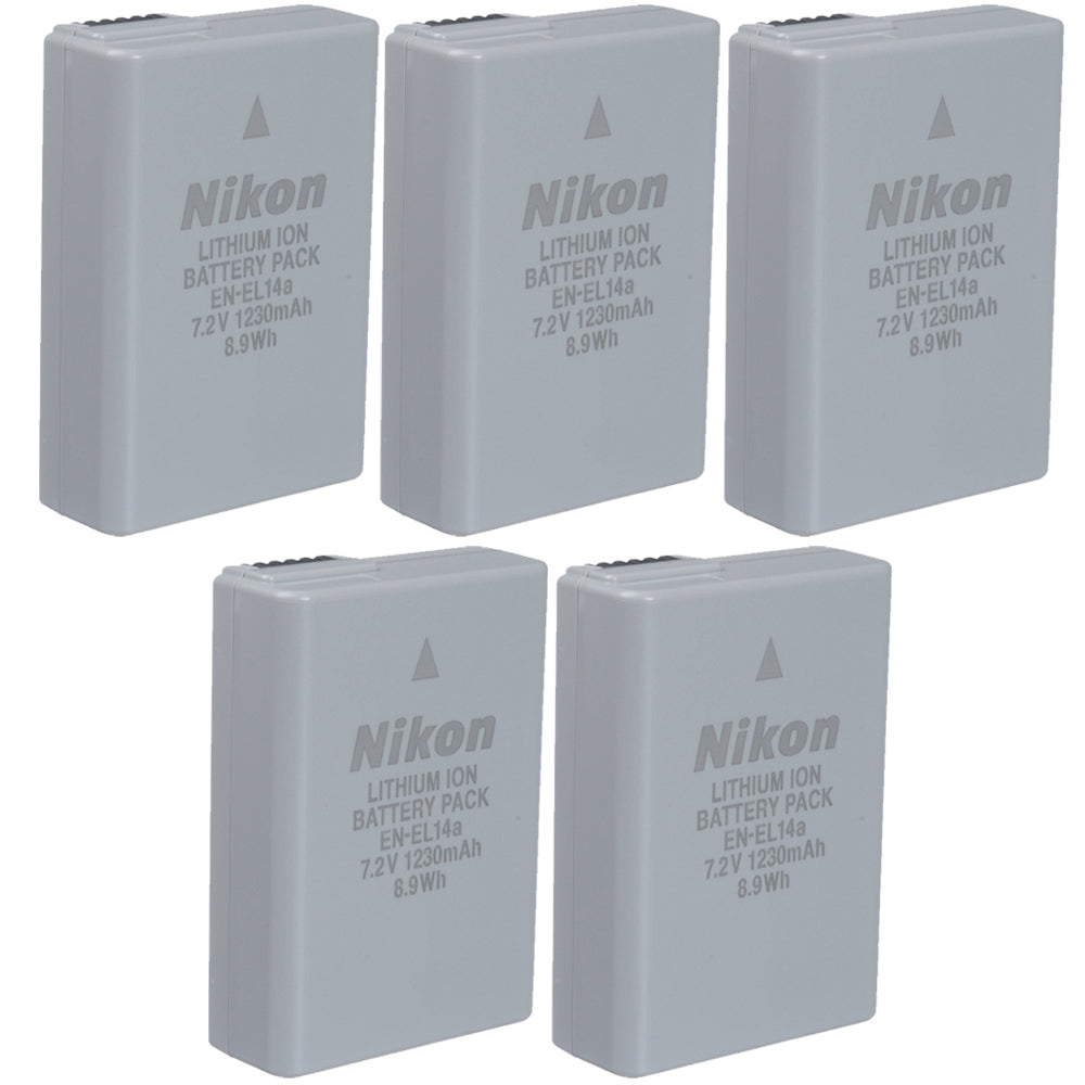 Df Battery 5x Nikon EN-EL14a Rechargeable Li-Ion Battery for Df, D5600, D5500, D5 ...