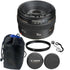 Canon EF 50mm f/1.4 USM Autofocus Lens + Accessory Bundle for Canon SLR Cameras
