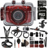Vivitar DVR783HD Waterproof Action Sports Video Camera Red with Accessories