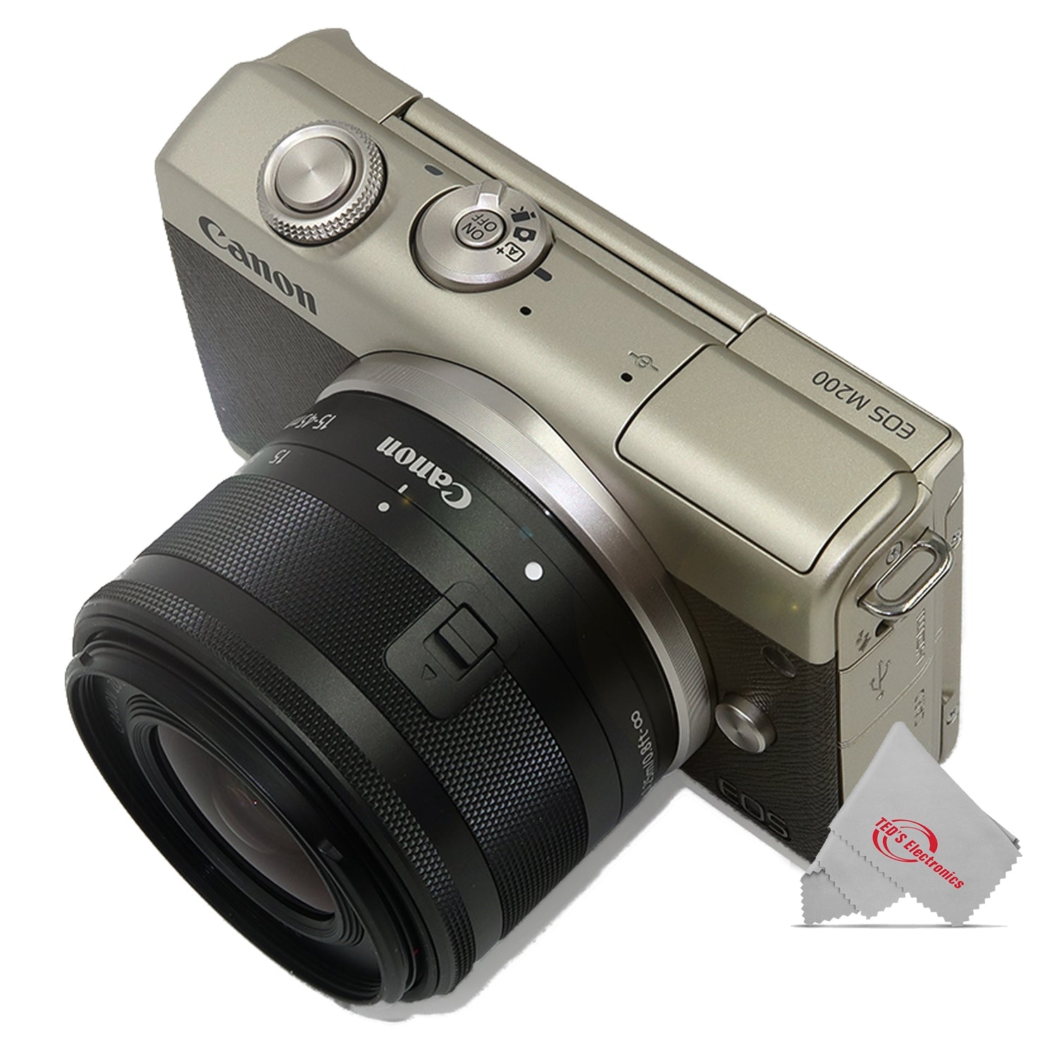 Canon EOS M200 ゴールド EF-M 15-45mm レンズ付き Canon EOS M200 Mirrorless Digital Camera with 15-45mm lens Gold