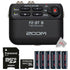 Zoom F2-BT Ultra Compact Bluetooth Enabled Portable Field Recorder with Lavalier Microphone + Extra Batteries + 32GB MicroSD Card