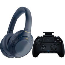 Sony WH-1000XM4 Wireless Headphones Blue with Razer Raiju Mobile Gaming Controller