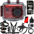 Vivitar DVR783HD Waterproof Action Video Camcorder Red with 16GB Accessory Kit