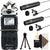 Zoom H5 4-Input / 4-Track Portable Handy Digital Recorder + ZOOM H5 Accessory Pack Microphone Windscreen Remote Control + Two  Boya BY-M4C Cardioid Lavalier Microphone + Pocket Tripod + Cleaning Kit