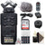Zoom H6 All Black Handy Recorder + ZOOM APH6 Accessory Pack For Zoom H6 + ZOOM HS-1 Hot/Cold Shoe Mount To 1/4