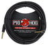 Pig Hog Black Woven Tour Grade Instrument Cable 1/4" to 1/4" Right Angle 20ft PCH20BKR