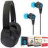REFURBISHED JBL Tune 760NC Over-Ear Headphones Black with JLab Play Gaming Wireless Earbuds and Software Bundle