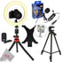 Vivitar Round LED Light for Photography -  10" + Microphone Accessory Bundle for Traveling Filmmakers Outdoor Photography