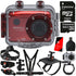 Vivitar DVR786HD 1080p HD Waterproof Action Video Camera Red with Accessory Kit