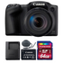 Canon PowerShot SX430 IS 20MP Digital Camera Black with 64GB Memory Card