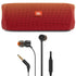JBL FLIP 5 Waterproof Bluetooth Speaker Red with JBL T110 in Ear Headphones