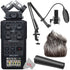 Zoom H6 All Black Handy Recorder + ZOOM WSU-1 Universal Windscreen + Vivitar Streaming Microphone Accessory Kit for Hands-free Studio Recording Vlogging +  ZOOM MA-2 Mic Clip Adaptor For H2 & H4 Handy Recorders
