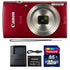 Canon IXUS 185 / ELPH 180 20MP Digital Camera Red with 64GB Accessory Bundle