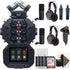 Zoom H8 8-Input / 12-Track Digital Handy Audio Recorder + Two Zoom ZDM-1 Podcast Mic Pack Accessory Bundle + 64GB Memory Card + Vivitar Pistol Grip Tabletop Tripod + Rechargeable Battery & Charger + 3pc Cleaning Kit