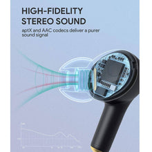 AUKEY True Wireless Earbuds Hi-Fi Stereo Bluetooth 5 Headphones 25-Hour Playtime One-Step Pairing IPX5 Waterproof Earphones with USB-C Quick Charging Case for iPhone and Android Black EP-T25