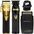 BaByliss PRO GoldFX Boost+ Gold Adjustable Blade Cordless Clipper (FX870GBP) + Skeleton Exposed T-Blade Outlining Cordless Trimmer + GAMMA+ Wireless  Hypo-Allergenic Foil Shaver