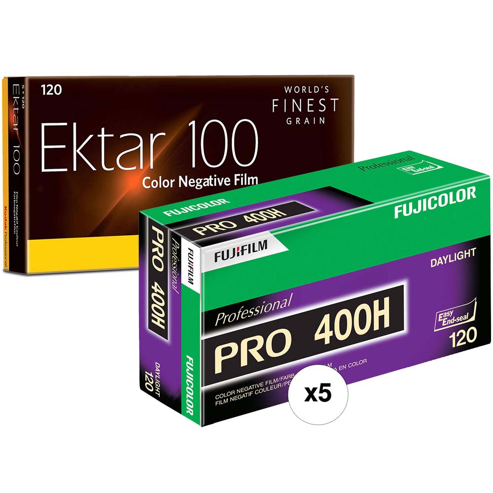 Kodak Ektar 100 Color Negative Film , 5 Pk + FUJIFILM Fujicolor PRO 400H Color Negative Film