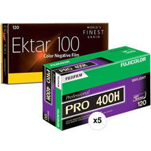 Kodak Ektar 100 Color Negative Film , 5 Pk + FUJIFILM Fujicolor PRO 400H Color Negative Film