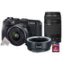 Canon EOS M6 Mark II 32.5MP Mirrorless Digital Camera with 15-45mm Lens + EF 75-300mm III Lens Kit