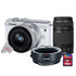 Canon EOS M200 24.1MP APS-C Mirrorless Digital Camera White with 15-45mm + 75-300mm Lens Kit