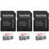 3 Packs SanDisk  128GB Ultra UHS-I microSDHC Memory Card with SD Adapter
