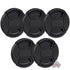 (5 Pack) 55mm Center Pinch Snap On Lens Cap Front Dust Cover for Canon Nikon Sony Fujifilm SLR Mirrorless Camera