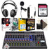 Zoom LiveTrak L-12 - 12-Channel Digital Mixer & Multitrack Recorder + 128GB Memory Card +  Boya BY-HP2 Professional Over-Ear Hi-Fi Monitor Headphones +  Vidpro  XLR Lavalier Microphone XM-L2 +  Music Maker Mix and Master Suite Softwares