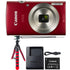 Canon IXUS 185 / ELPH 180 20MP Digital Camera Red with Accessories