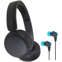 Sony WH-CH520 Wireless On-Ear Headphones (Black) with JLab Play Gaming Wireless Bluetooth Earbuds - Black/Blue