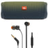 JBL FLIP 5 Waterproof Bluetooth Speaker Blue with JBL T110 in Ear Headphones