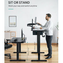 AUKEY Dual Motors Height-Adjustable Electric Standing Desk 48" x 24'', Black S-D01
