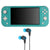 Nintendo Switch Lite (Turqoise) with JLab Play Gaming Wireless Bluetooth Earbuds Black/Blue