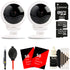 Two Vivitar IPC-117 Smart Security 360 View Wi-Fi Capture Cameras with Deluxe Accessory Kit