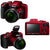 NIKON COOLPIX B600 16MP 60x Optical Zoom  Full HD Video Recording Digital Camera (Red) + 32GB Accessory Kit