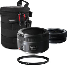 Canon EF 50mm f/1.8 STM Lens with EF to EOS R Adapter for Canon EOS R RP R3 R5 R6 R7 R10