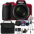 NIKON COOLPIX B600 16MP 60x Optical Zoom  Full HD Video Recording Digital Camera (Red) + Top Accessory Kit