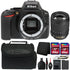 Nikon D5600 24.2MP Digital SLR Camera w/ 18-105mm NIKKOR Zoom Lens and Great Value Kit