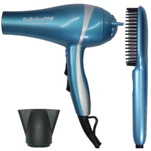 Babyliss Pro Nano Titanium Ionic Dryer and Thermal Paddle Brush Set with 1" Curling Wand #BNTMWUC