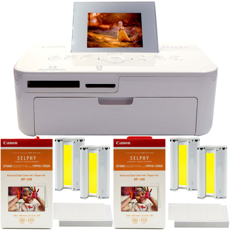 8x Canon Kp-108in Selphy Color Ink 4x6 Paper Set 3115b001 For
