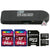 VidPro USB 2.0 Type-C MicroSD and SD Card Reader with 2 Micro SD and SDHC Memory Cards