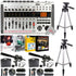 Zoom R24 Multi-Track Recorder, Interface, Controller, and Sampler + Two VidPro 1"Pr Shotgun Microphone Kit + Music Maker Mix and Master Suite + Two Tall Tripod