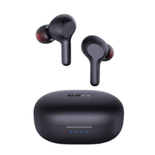 AUKEY True Wireless Earbuds Hi-Fi Stereo Bluetooth 5 Headphones 25-Hour Playtime One-Step Pairing IPX5 Waterproof Earphones with USB-C Quick Charging Case for iPhone and Android Black EP-T25