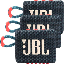 3 Units JBL Go 3 Portable Waterproof Wireless Outdoor Bluetooth Speaker Blue/Pink