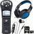 Zoom H1 Portable Handy Recorder with Samson SR350 Headphones + Boya BY-M1 Microphone Kit